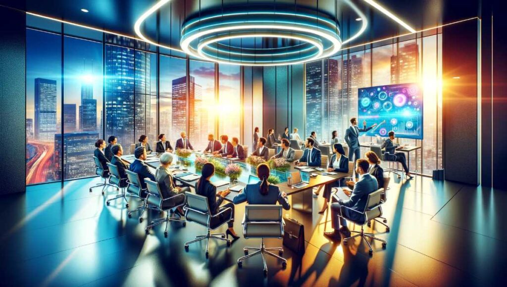 Bright And Lively Business Meeting Room Scene
明るく活気あるビジネス会議室のシーン