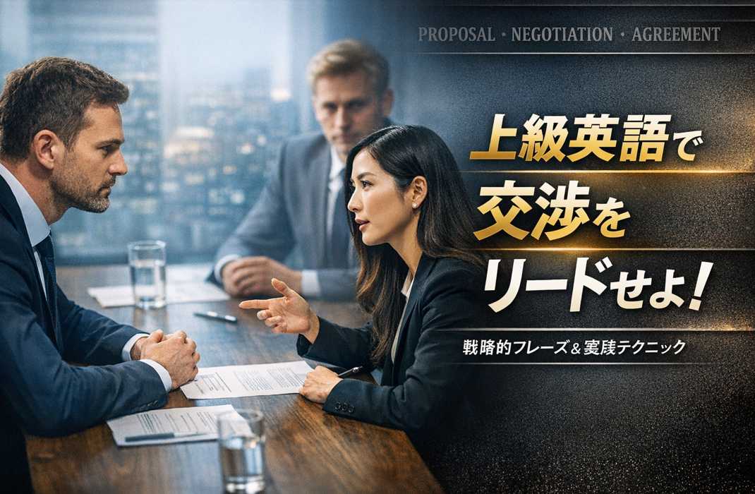 ビジネス交渉で主導権を握る英語戦略を示す会議シーン