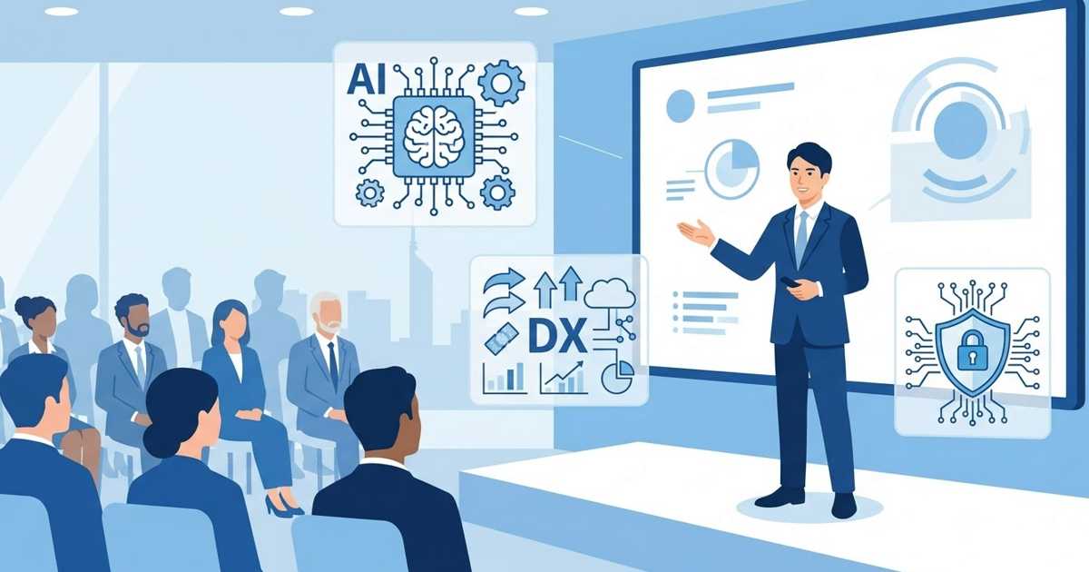 テクノロジートレンドをビジネス英語で語る｜AI・DX・セキュリティの実務フレーズ2026