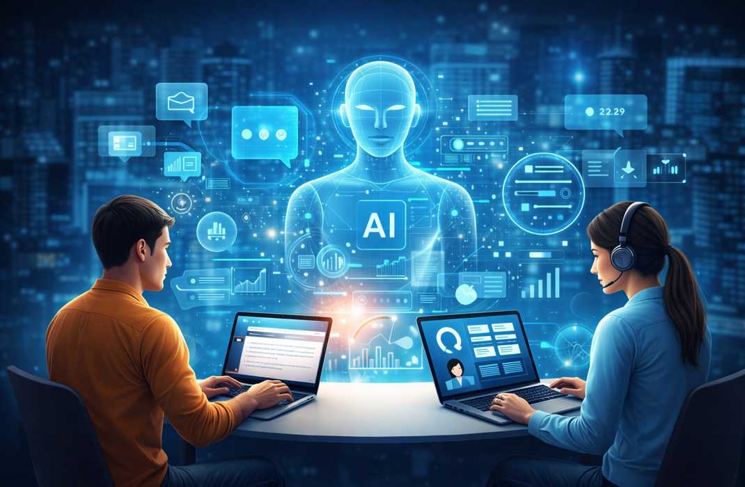 生成AI時代の英語学習をイメージしたビジュアル