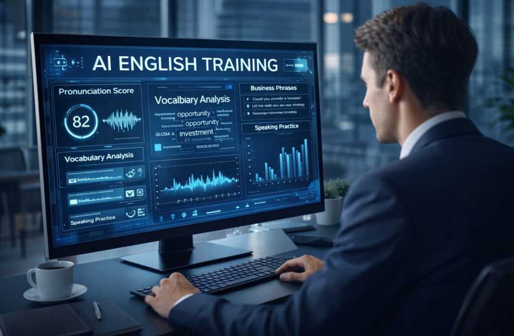 AIツールを使った英語学習トレーニングのイメージ