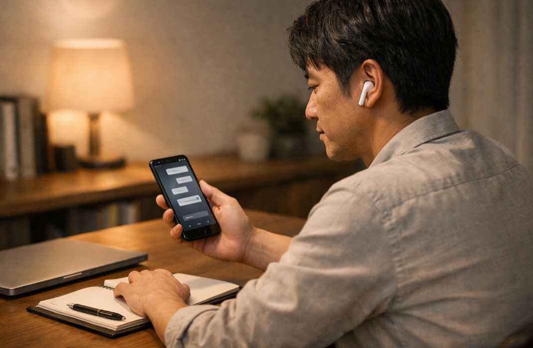 AI英会話スピークでビジネス英語を練習する日本人社会人