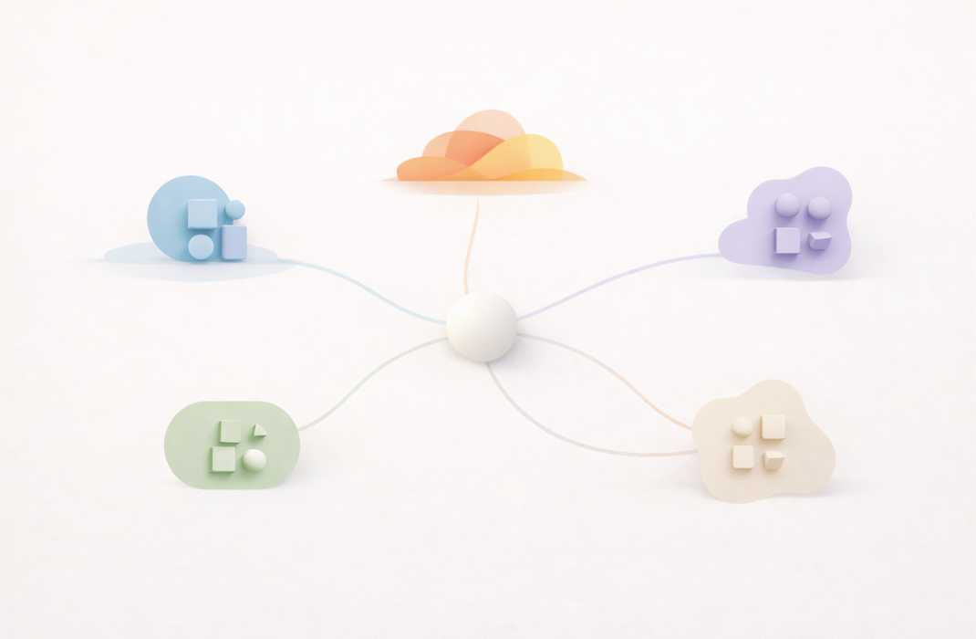 「お気に入り」という言葉の意味が英語で複数に分かれて整理される概念イメージ