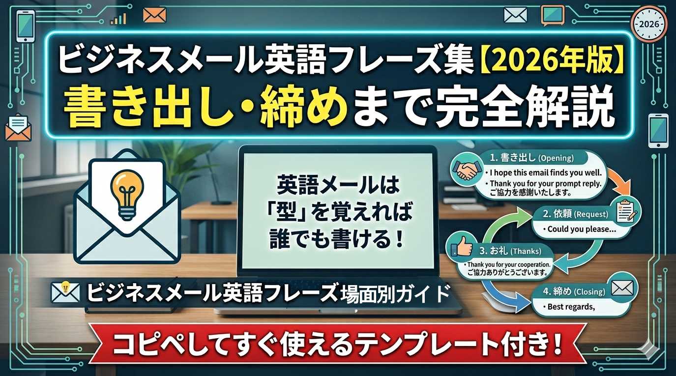 ビジネスメール英語フレーズ集【2026年版】書き出し・締めまで完全解説