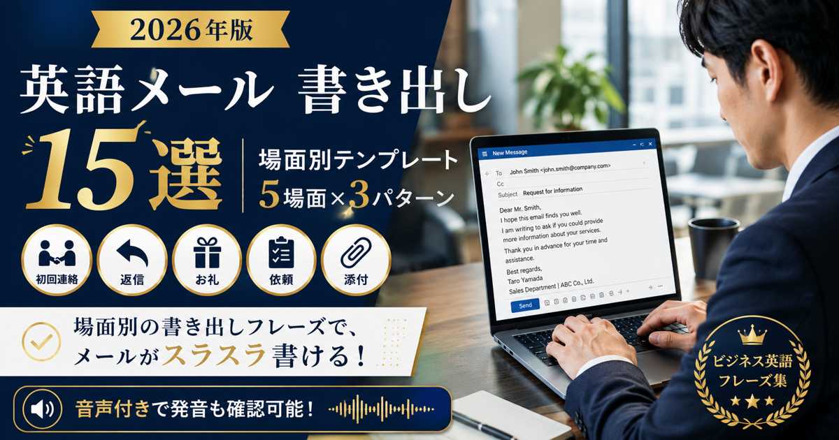 英語ビジネスメールの書き出しを入力する日本人ビジネスパーソン