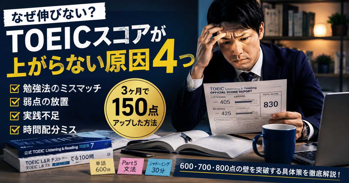 TOEICスコアが上がらず悩む社会人